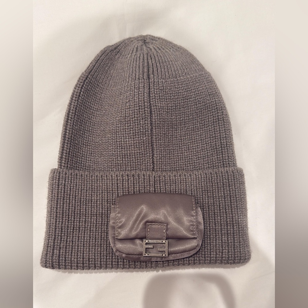 Fendi Taupe Knit Beanie